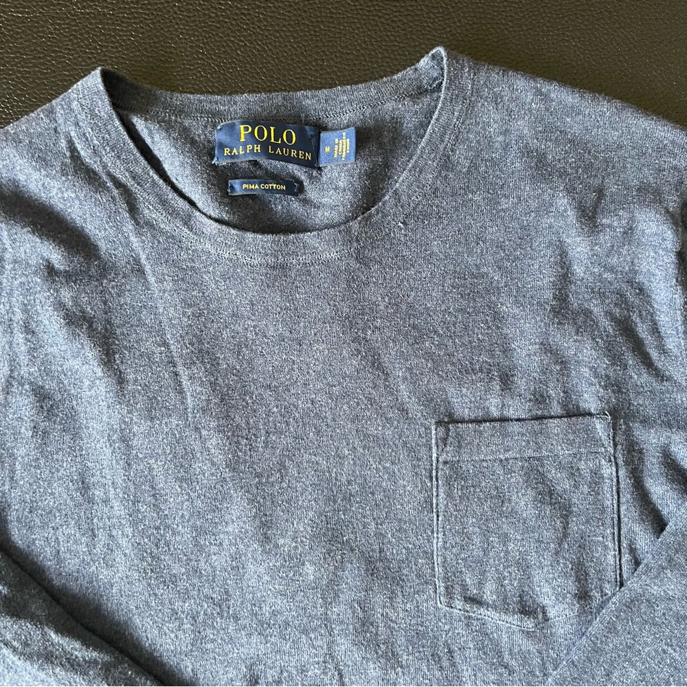 Polo Ralph Lauren Shirt Mens Medium Blue Long Sleeve Soft 100% Cotton